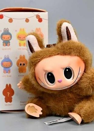 Мягкая игрушка лабубу 15см рыжий монстр labubu pop mart мягкий брелок