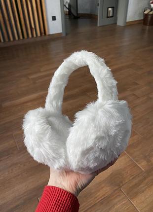 Навушники складні білі та молочні з коричневою вставкою