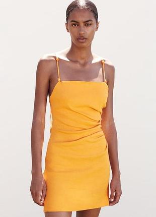 Льняна сукня з драпіруванням zara