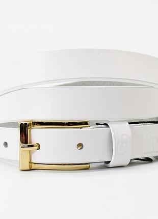 Ремень женский тонкий grande pelle 20270040033 в белом цвете.
