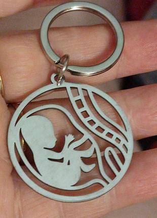 Медицинский брелок на ключи металл сердце ребенок младенец гинеколог акушер мама