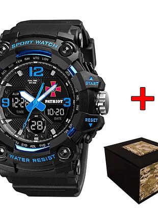 Годинник наручний patriot 006busu зсу чорні з синім + коробка.
