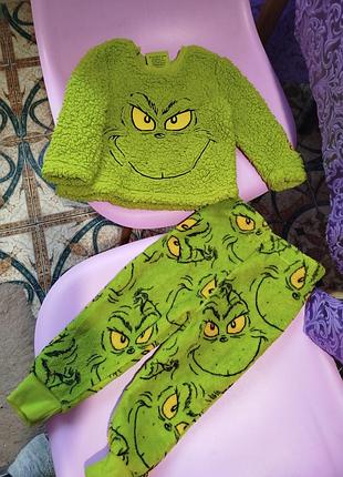 Пижамка мягкая новогодняя grinch,с гренчем