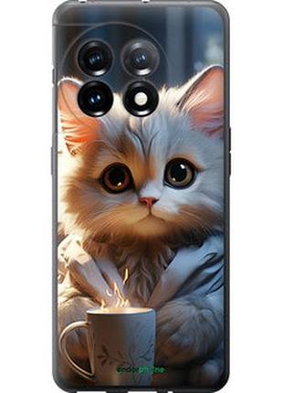 Чохол на oneplus 11 білий кіт "5646u-2940-7673"