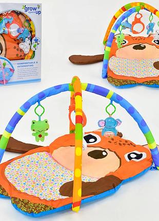 Коврик игровой для детей "мишка" 5 подвесок, звук, свет, в коробке