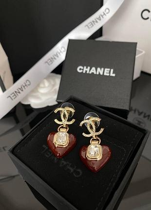 Брендовые серьги шанель/chanel, позолота