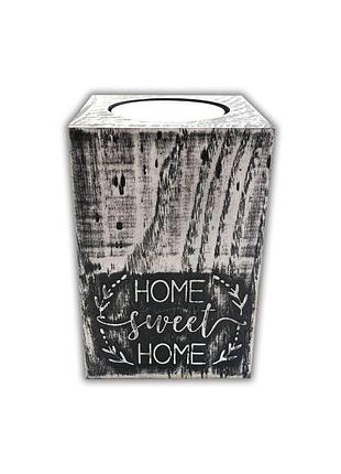 Дерев'яний підсвічник home sweet home (листок збоку) хрп0006сва тур-колекшн