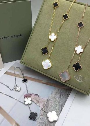 Подвески - галстуки ванклиф натуральный перламутр, позолота au 750. разные цвета. уточняйте у менеджеров.