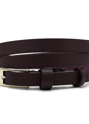 Ремень женский тонкий grande pelle 1612050033 в цвете марсала.