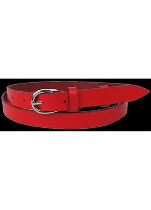 Женский кожаный ремень skipper 1627-20 красный 2 см