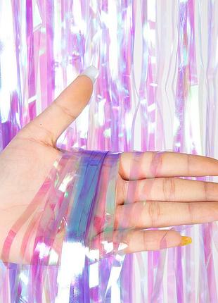 Дождик для фотозоны 1 м на 1 м перламутрово-фиолетовый