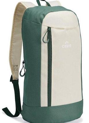 Небольшой городской рюкзак 10l crivit mini зеленый с бежевым