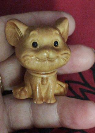 Фигурка статуэтка сувенир мышка мышь крыса пяточки дерево деревянная