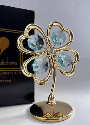 Фігурка crystocraft зі стразами swarovski клевер 8 см 1601756