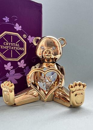 Фигурка crystocraft со стразами swarovski медвежонок 5х5,5 см 160666