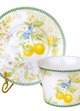 Чайный фарфоровый набор lefard лимон 4 предмета 220 мл 924-370