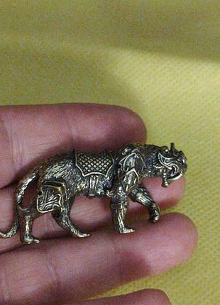 Саблезубый тигр фатунная фигурка статуэтка сувенир латунь
