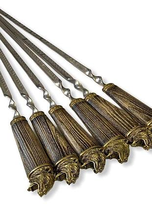 Шампур з дерев'яною ручкою шатун 1 шт 45 см gorillas bbq skk21 one size