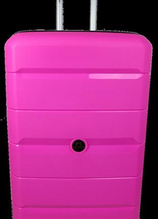 Большой чемодан из полипропилена 93l my polo, турция розовый