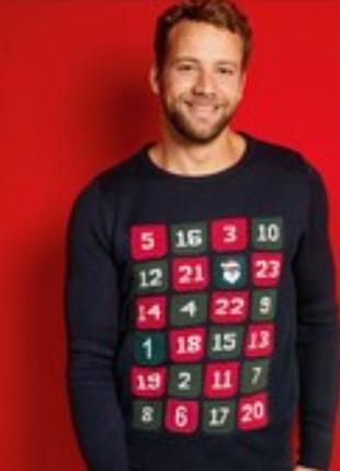 Новогодний свитер календарь livergy l xl