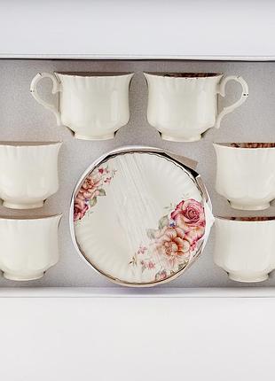 Чайный фарфоровый набор королевский сад 12 предметов 260 мл 19292-010