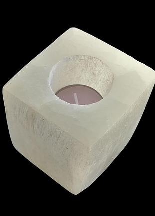 Підсвічник з селеніту. підсвічник з натурального каменю. селеніт натуральний. німеччина.