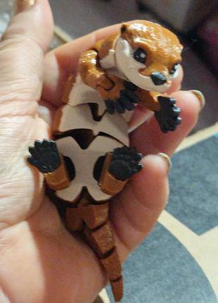 Игрушка фигурка супер пластик 3d модель подвижный животное выдра