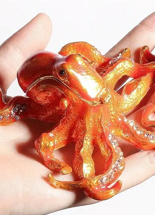 Осьминог шкатулка фигурка металл декоративная для украшений