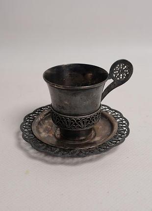 Мельхиоровая кофейная чашка