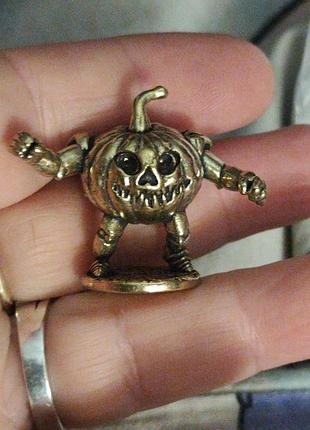 Фигурка статуэтка латунная латунь страшный злой пенек ужасы монстр тыква