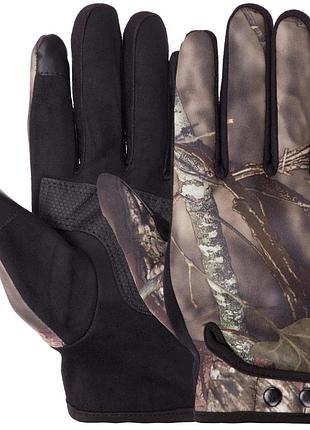 Перчатки для охоты и рыбалки с закрытыми пальцами sport trade bc-9239 размер универсальный камуфляж лес