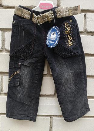 Штаны детские вельветовые на флисе, фирмы zq, производитель турция, размер 98/2-3 года.