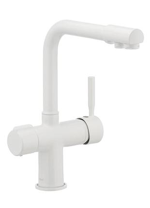 Смеситель для кухни haiba hans 021 с вых. для питьевой воды (белый) (hb0842)
