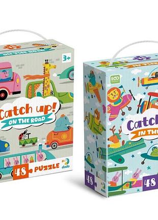 Набір пазлів dodo "наздоганяй!" на дорозі + у небі. 48 елементів