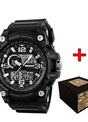 Годинник наручний patriot 012bktro тро чорні + коробка.