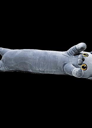 Мягкая игрушка-обнимашка shantou "кот батон" 90 см серый l2402