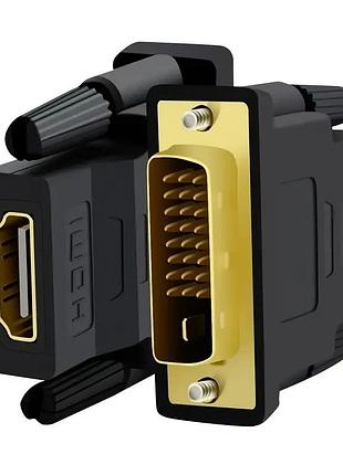 Адаптер dvi-i (24+5)hdmi, папа-мама, позолоченный, для подключения hdmi монитора к dvi-i видеокарте
