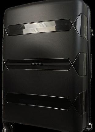 Пластиковый большой чемодан из полипропилена 120l reymond черный