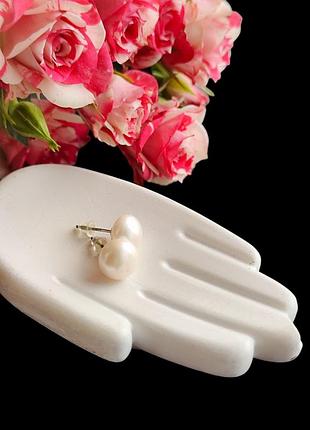 Сережки з перлин. кульчики білі перлини. перли в сріблі. німеччина.