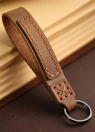 Брелок для ключей кожаный (цвет - коричневый) арт. 07703