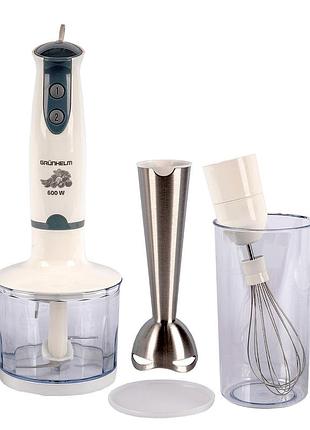 Блендерный набор - ebs-600ss, 600 вт, 2 скорости (grunhelm)