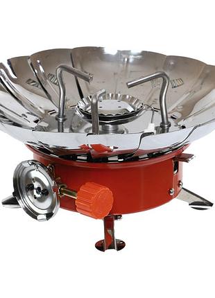 Плита газовая туристическая с пьезоподжигом с ветрозащитой kovar k-203