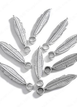 Набор подвесок металлических 80 шт бронза, шармы перья для украшений, браслетов, рукоделия