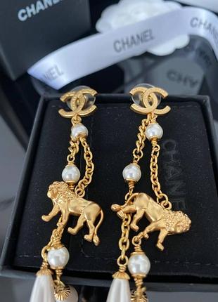 Брендовые серьги шанель/chanel, позолота