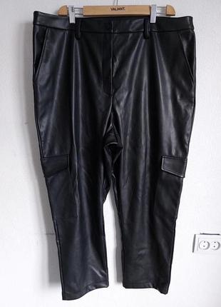 Классные кожаные брюки под кожу экокожа