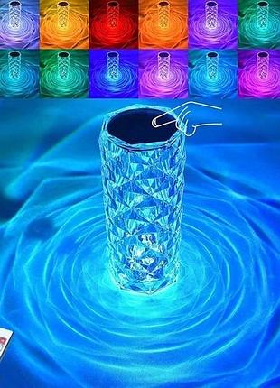 Настольная лампа роза с пультом rgb crystal rose, amazon, германия