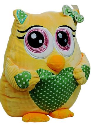 Мягкая игрушка подушка "сова" желтая (36 см) c15403-2