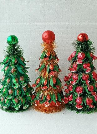 Новогодний рождественский подарок хендмейд - сладкая елка из конфет