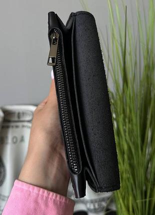 Кошелёк черный клатч флоренция кожаный женский ручной работы, стильный модный клатч