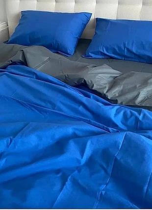 Постільна білизна бязь синій-графіт
